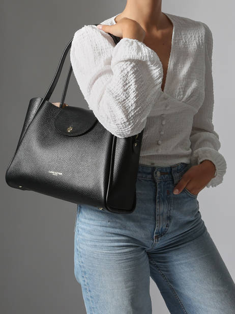 Schoudertas Ida Double Leder Lancaster Zwart ida double 85 ander zicht 1